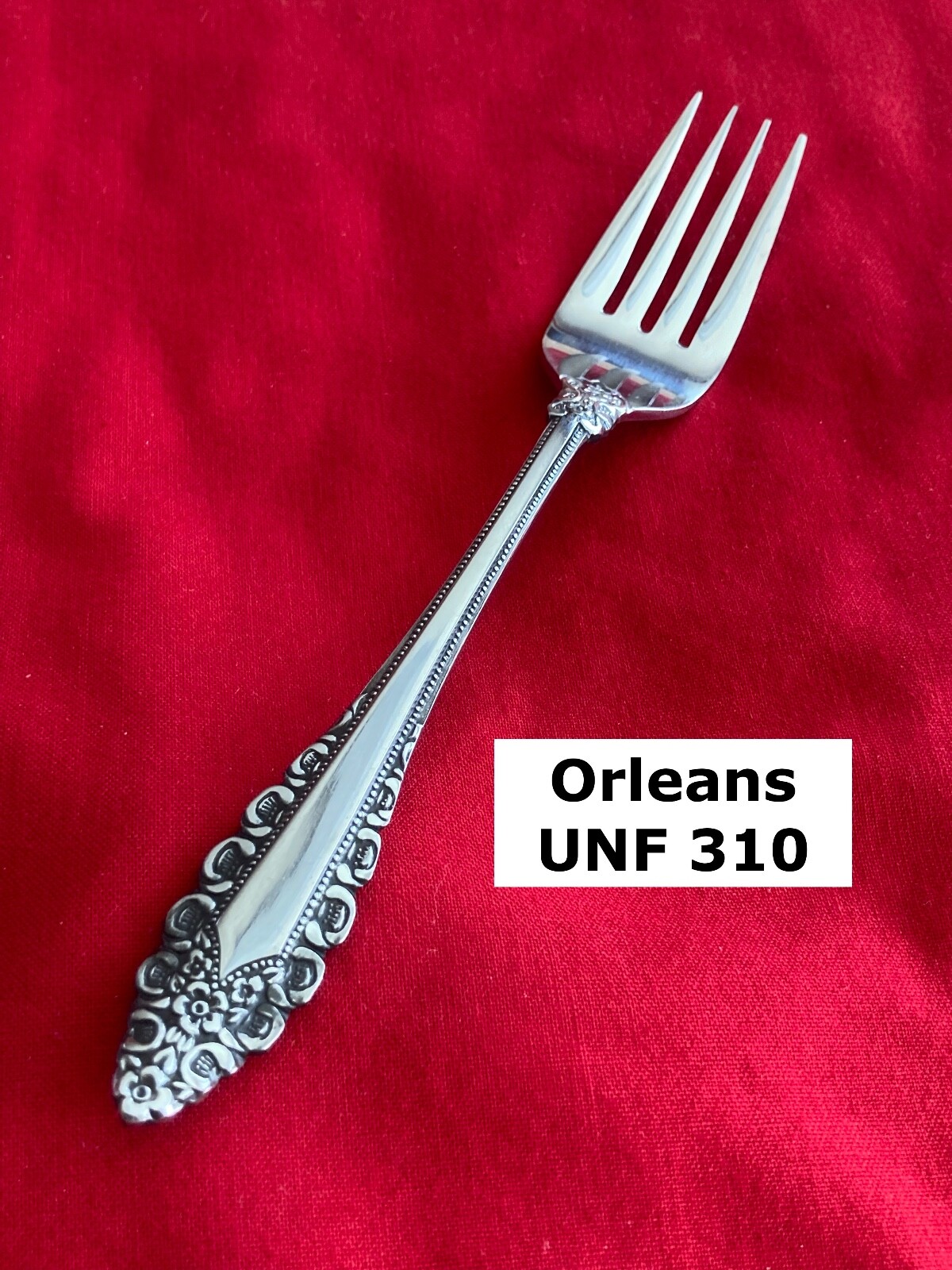 Orleans UNF 310 Black Accent Beaded Salad Fork 6.5 Inch Stainless Steel Flatware