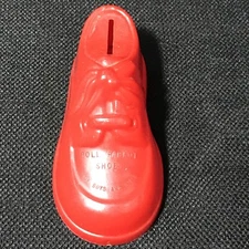  Molded Shoe Plastic Bank Poll Parrot  Rare 1960s Vintage