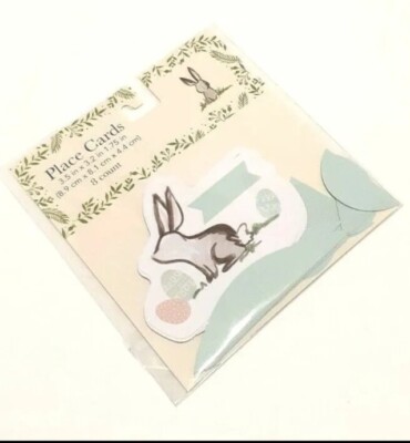 3D Easter Bunny Egg Standing Table Place Card 8ct Green Pink Spring
