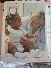 School Multicultural 12pc Wood Puzzle SPED Disability Speech Doctor Fine Motor