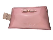 TED BAKER CAFFARA LIGHT PINK AND ROSE GOLD BOW WASH BAG MAKEUP BAG