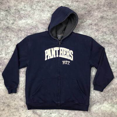 Womens Hoodie Pitt Panther Hoodie Pitt Panthers Hoodie Womens Large 16/18  Blue Full Zip Sweatshirt