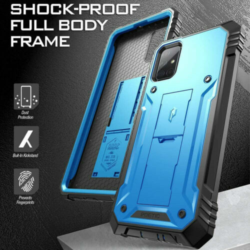 For Galaxy A51 4G Phone Case Full Body Cover with Screen Kickstand Blue - Afbeelding 1 van 7