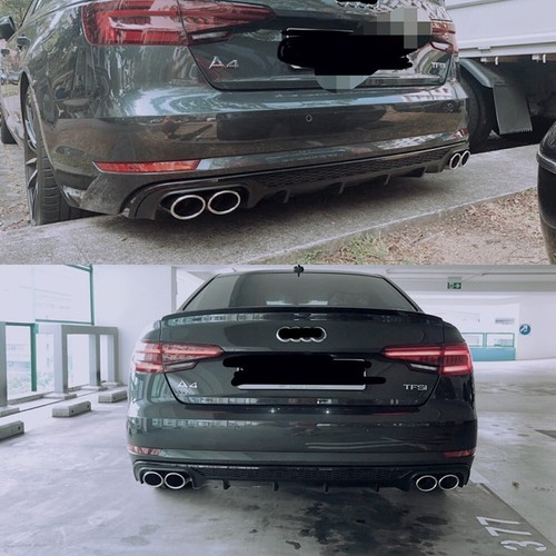 Punta de escape difusor trasero A4 para Audi A4 B9 berlina sin línea 2016-19 negro brillante - Imagen 2 de 11