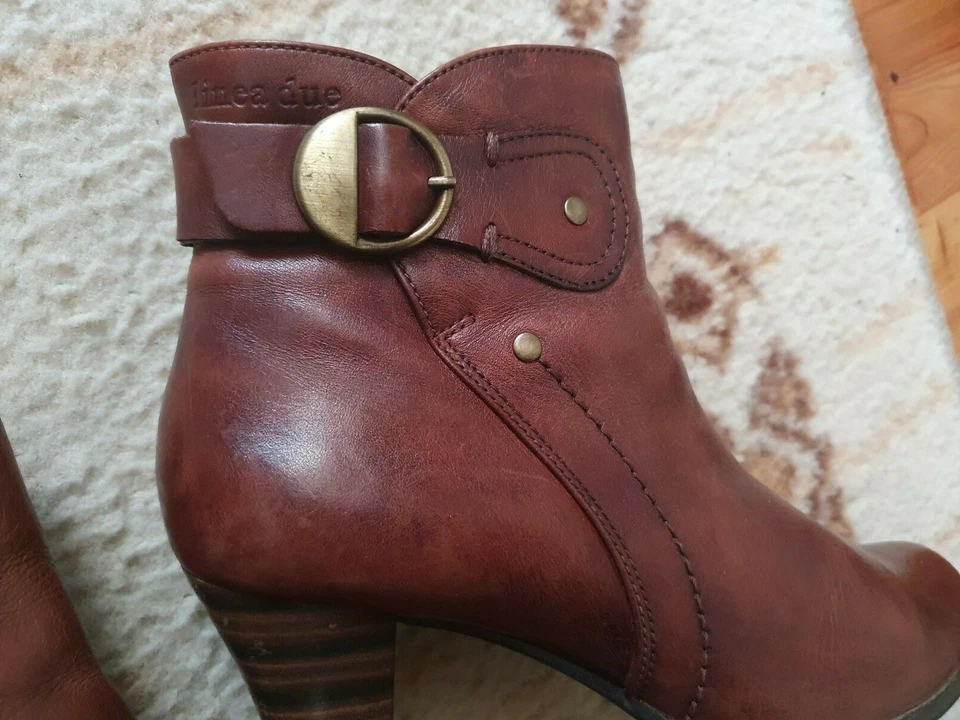 "LINEA DUE" Gr.37 Ankleboots/Stiefeletten  Echtes-Leder braun - Bild 2 von 4