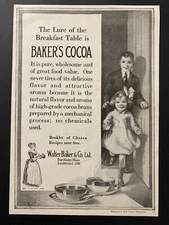 Baker's Cocoa Walter Baker & Co. Dorchester Massachusetts Antique 1919 Print Ad