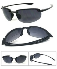 Inner Bifocal Rimless Reader Reading Sunglasses Tinted UV Protect Black RE120