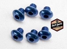 Traxxas 3940 Screws 4x4mm button-head machine aluminum blue hex drive (6)