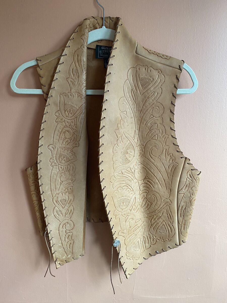 Polo Ralph Lauren Country Vintage Leather Vest Large Hand Polo Ralph Lauren Country Vintage Leather Vest Large Hand
