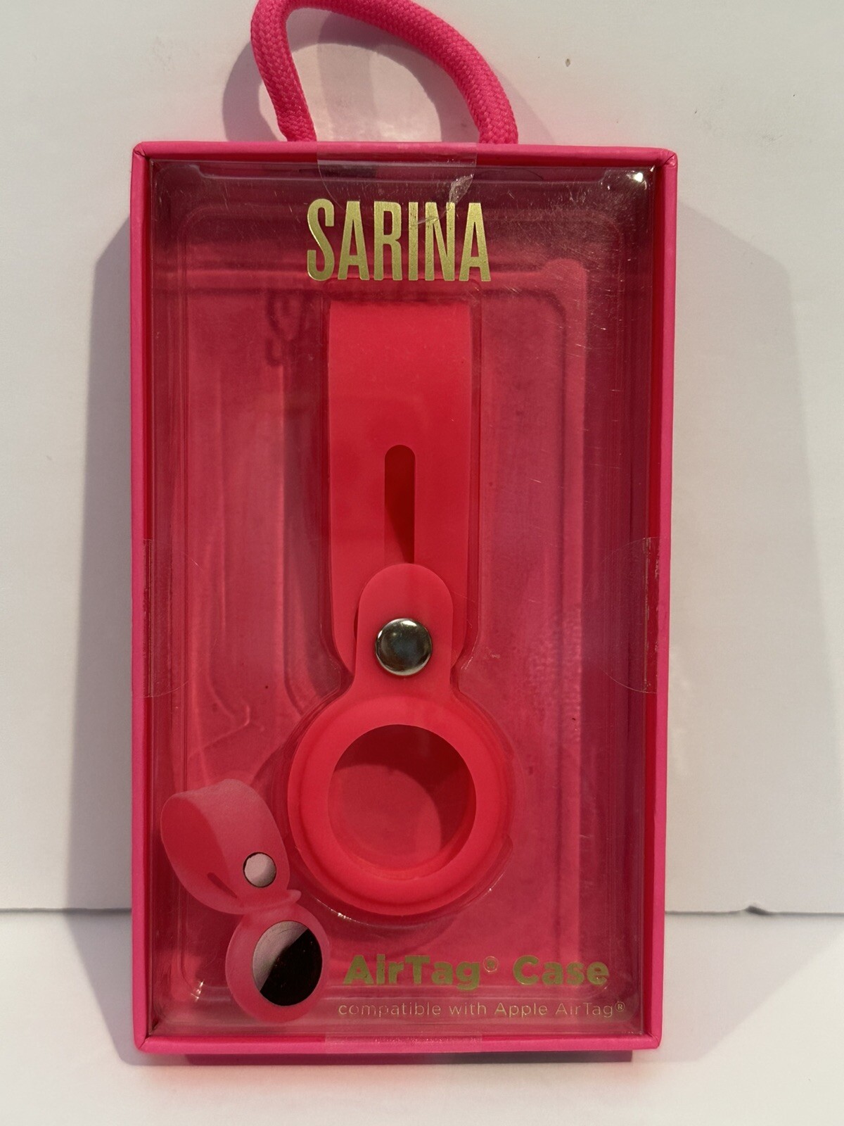 Sarina Soft Touch Light Hot Pink Case Compatible with Apple AirTag