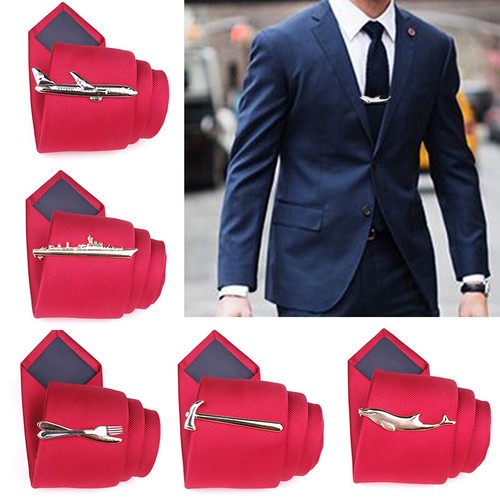 Men's Metal Tie Clip Holder Clasp Necktie Bar Pin Fashion Wedding Charm Jewelry - Picture 3 of 22