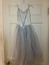 DESIGNS BY VALERRY GREY  SILVER TUTU CHILD  S LARGE