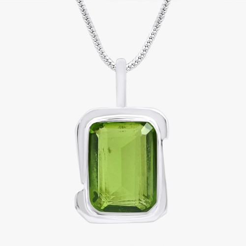 Dainty Peridot Pendant Gemstone Handmade 925 Sterling Silver Jewelry For Gift - Picture 2 of 5