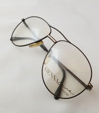 VINTAGE VIENNA LINE DE LUXE 1417 10 BROWN GOLD OPTICAL FRAME MADE IN AUSTRIA