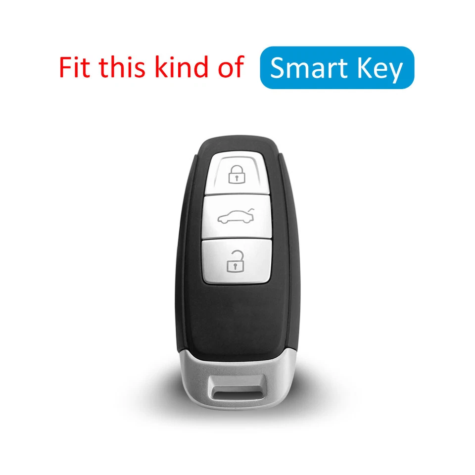 Carbon Fiber Car Smart Key Cases Covers Holder For Audi A6 A7 A8 Q8 2018-2023 - image 2 of 4