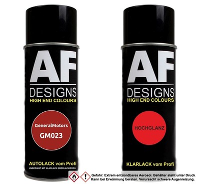 Autolack Spraydose Set  GeneralMotors GM023 Vibrant Red Metallic Basislack Klarl
