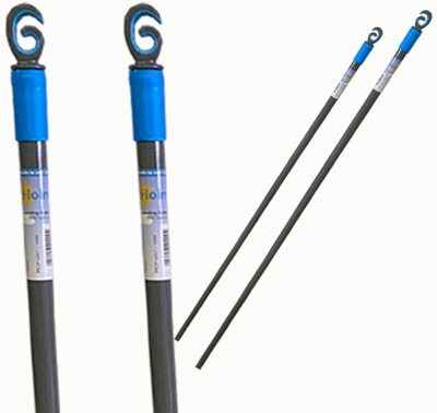 2x Schwerlast ausziehbare Wäscheleine Stütze Outdoor Kleidung Metall Stange Unterstützung