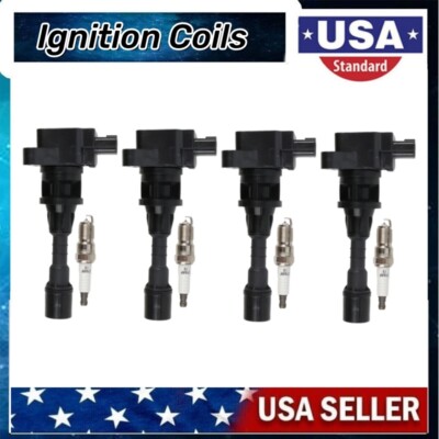 4pcs ignition coils& 4pc Iridium Spark Plugs for Mazda 5 2006-2007 2.3L UF541 CA