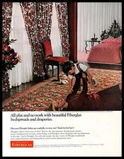 1966 Owens-Corning Fiberglas Bedspreads Draperies Vintage PRINT AD Home Decor