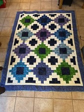 Beautiful 76 X 60 Hand Stitch Quilt