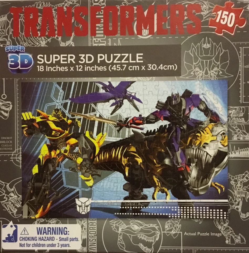 TRANSFORMERS Super 3D Puzzle 18"X12" 150 Piece - NIB, New - Image 2 of 2