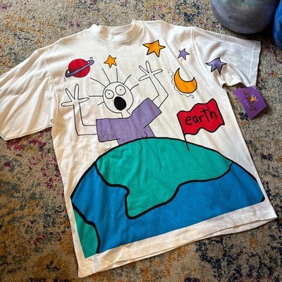 Vintage Deadstock NWT Scared Guy AOP Tee XL