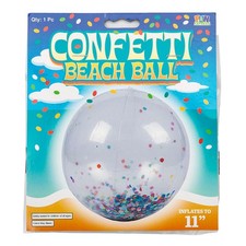 Inflatable 11" Large Confetti Beach Balls - 6 Pc.