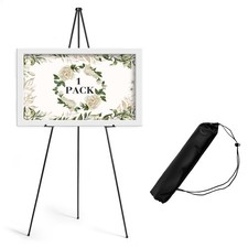 63" Easel Stand for Sign, Portable Easels for Painting, Foldable Black Metal ...