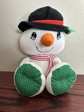Vintage Fisher Price Cozi Waffle Plush Baby Snowman 12 Stuffed Toy Rare EUC