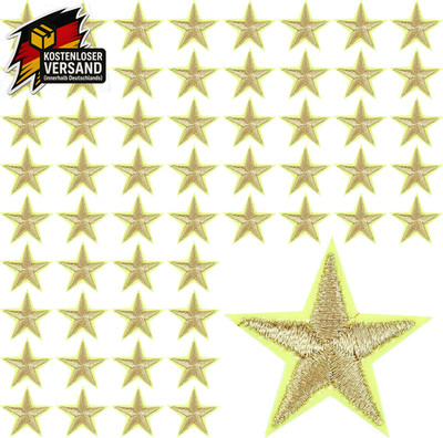 Goldene Sterne Patches Aufbügeln Nähen Textilien Dekorationen DIY