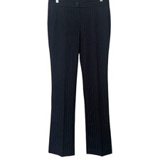 Theory Crawley Wool y2K Style Black Blue Stripe Flare Trouser Pants Womens 4