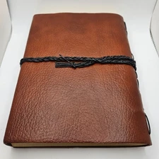 Handmade Genuine Leather Wrap Journal Notebook – Real Leather Smell – 9x7
