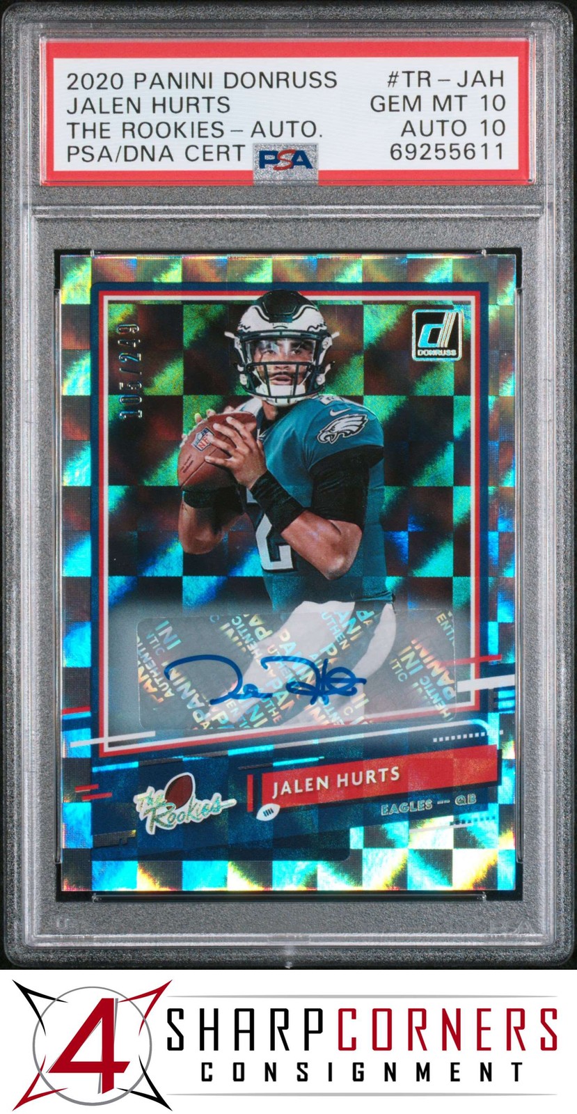 Jalen Hurts Panini Donruss the Rookies #TRJAH Autograph