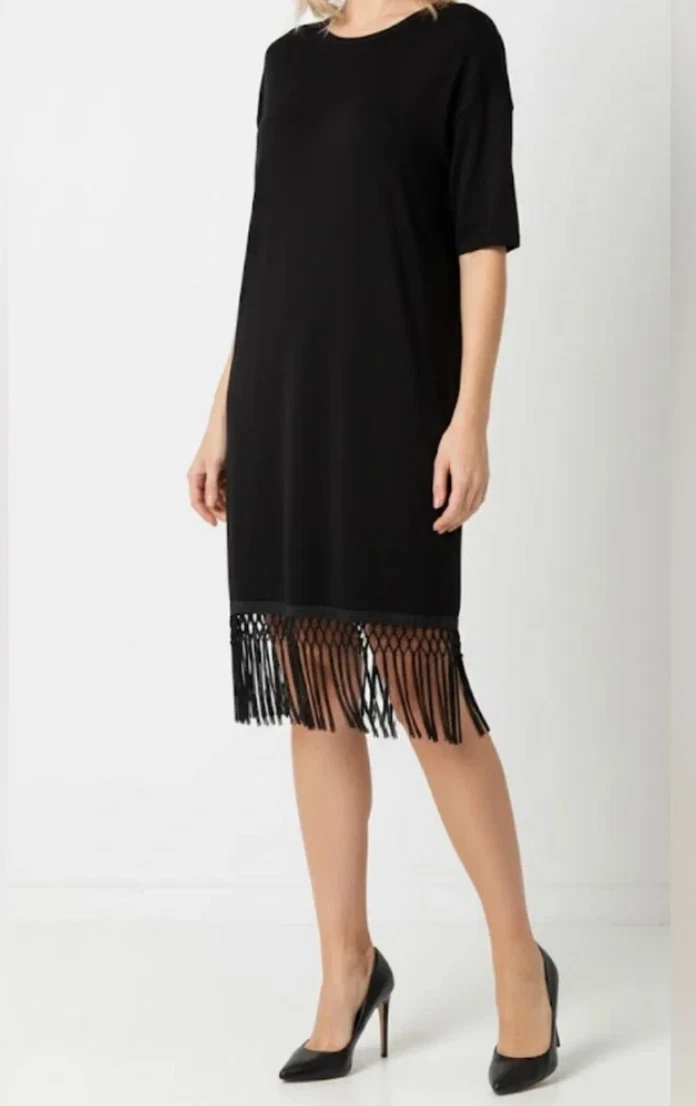 black v neck long dress A-Line V-Neck Black Long Prom Dress With Pockets PSK399 Custom Size / Black main image 0
