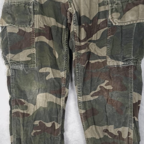 Vintage Y2K Camo Cargo Pants Mens 32 Green Corduroy Skater Grunge Paratrooper, $29.99 - Photo 6