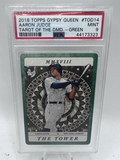 2018 Topps Gypsy Queen AARON JUDGE Tarot of the Diamond Green 90/99 PSA9, POP 1