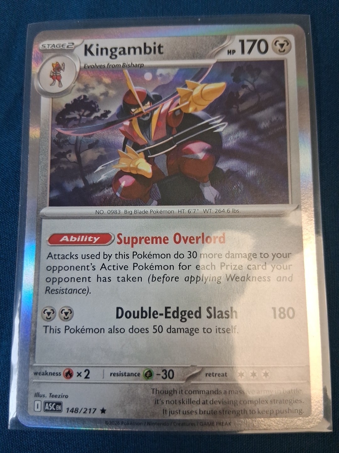 Kingambit 148/217 Holo Rare Mega Evolution: Ascended Heroes Pokemon TCG