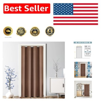 Multi-Functional Grommet Blackout Curtains for Doors - 34x80 Inch, Cappuccino