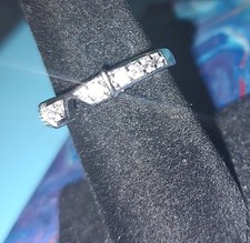 Vintage Sterling Silver And CZ Band Sz7