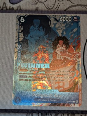 オメガ WINNERカード Portgas.D.Ace OP07-053 One Piece Stamped Portgas D Ace Winner