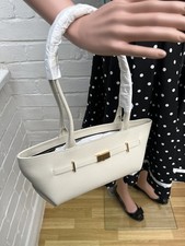 DEMELLIER New York Shoulder Grain Leather Bag Off White Cream Dust Bag