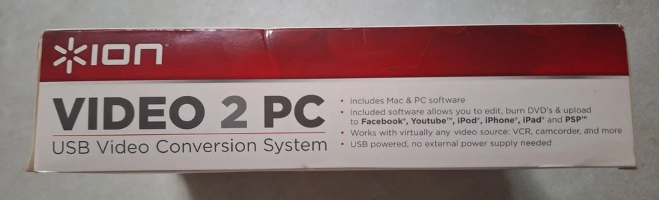 ION VIDEO 2 PC USB Video Conversion System VHS / VCR / CAMCORCDER Transfer NIB - Image 4 of 4
