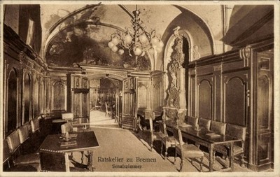 Postcard Hanseatic City of Bremen, interior view of the Council Cellar, Senate Room - 5045870