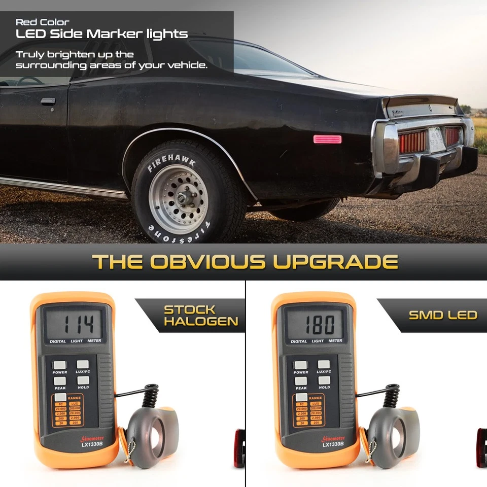 Smoke LED Strip Rear Side Marker Lights For 1970-1974 Duster Barracuda Satellite - Image 3 of 4