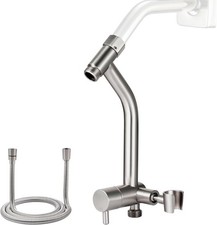 All Metal Shower Diverter with Low Handheld Holder, 71" Stainless Steel Extra
