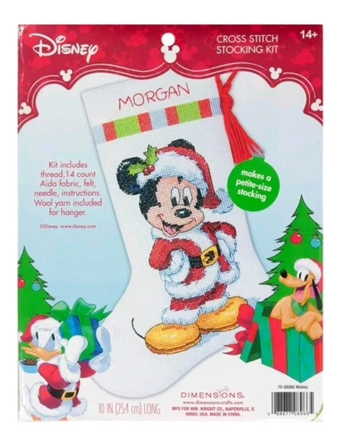 Kit Mickey Mouse Stocking Christmas 10" New