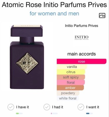 Initio Atomic Rose 2ml Unisex Perfume Sample Vanilla Citrus Amber Scent