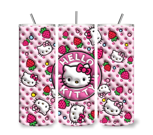 HelloKitty 20 OZ STAINLESS STEEL TUMBLER CUP +LID/STRAW - Picture 3 of 17