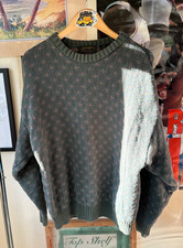 Vintage Eddie Bauer Sweater Men's Size Large Knit Fisherman Ribbed Collar