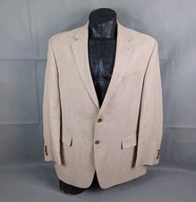 Michael Kors Sportcoat 44R Mens Beige Linen  Poly 2-Button Designer Blazer